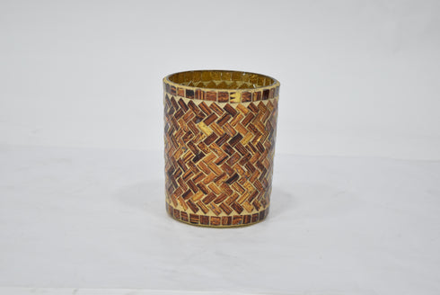 Glass Bowl With Mosai 9.5"X9.5"X5"HT